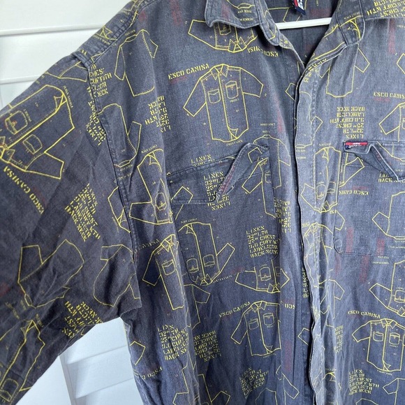 VTG Willie Esco Short Sleeve Button Up Shirt Blue Men's Size 3XL - Picture 3 of 11